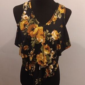 Blush Floral Ruffle Blouse